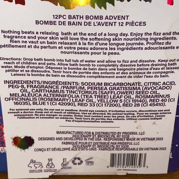 Prideful 12 Pack Bath Bombs Advent Set BATH BOMBS New Pride Theme Rainbow - Picture 9 of 13